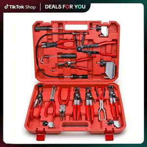 9/16PCS Hose Clamp Pliers Auto Tools, Long Reach Wire Spring Hose Clamp Pliers Remover for Automotive Coolant Radiator Heater and Water Hose with Band Flat or Large Clamps