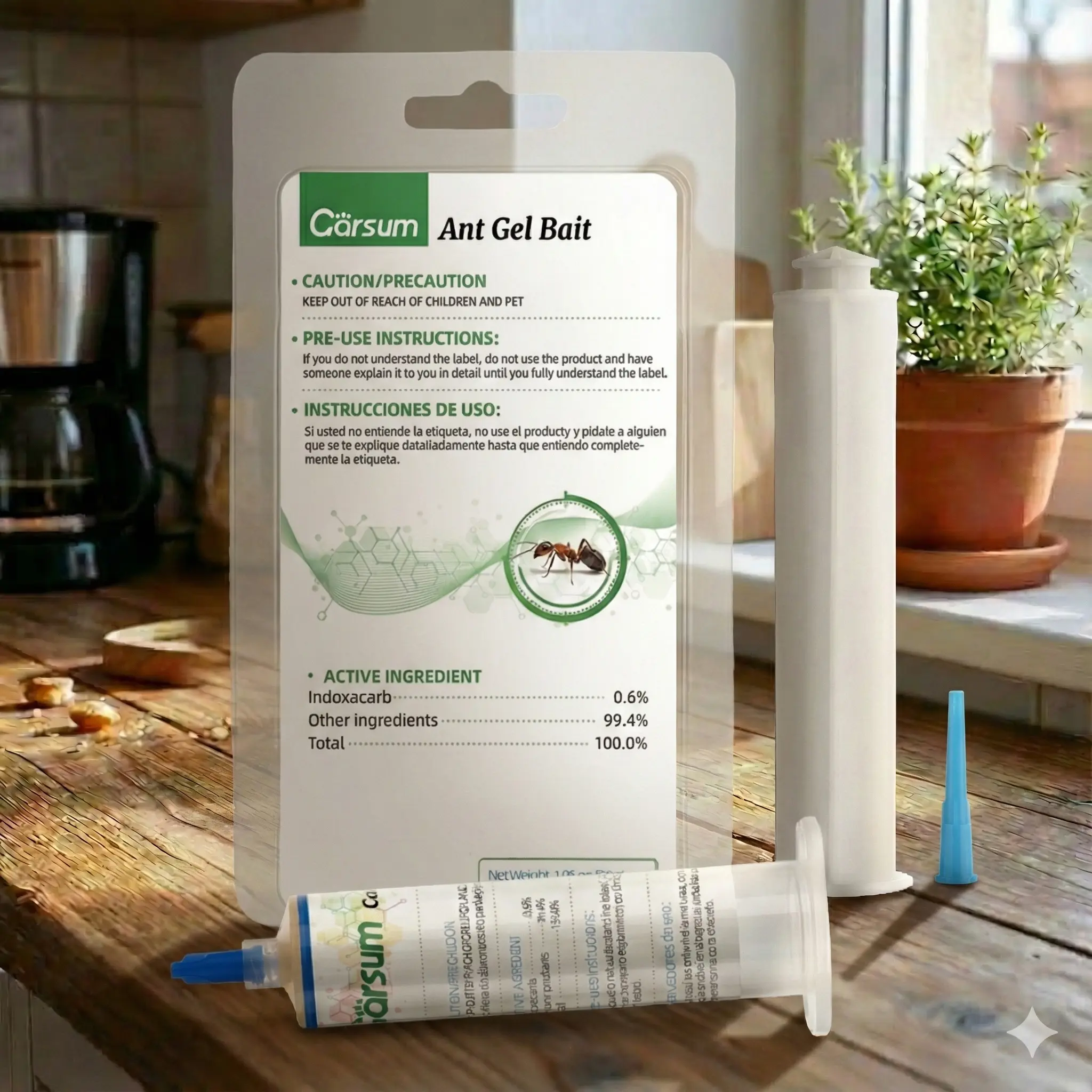 Garsum Ant Gel Bait - 30g Ready-to-Use Tube with Stakes, Effective Infestation Management Bug Control Solution, Convenient for Use for Indoor & Outdoor Bug Free Home Pest Control, Ant Control