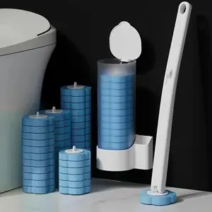 Disposable Toilet Brush, ToiletBowl Wand Holder Set with 36PCS Cleaner Refills,Bathroom Cleaning System for Sink Bathtub DrainWash Basin Urinal, Wall-Mount Scrubbing ToiletBrush Bathroom Cleaning Kit outdoorfun