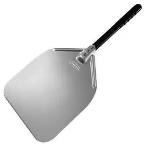 Prezito Pizza Peel Kitchen PRO | Pizza 12x14 inch 26 inch overall + | Lightweight Professional Restaurant Grade Metal Non-Stick Paddle for smooth launching, turning and retrieving pizzas in oven