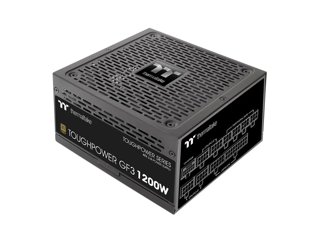 Thermaltake Toughpower GF3 1200W, ATX 3.0 Standard, PCIe Gen.5 600W 12VHPWR Connector Included, 80+ Gold Full Modular SLI/Crossfire Ready Power Supply, 10 Year Warranty, PS-TPD-1200FNFAGU-4