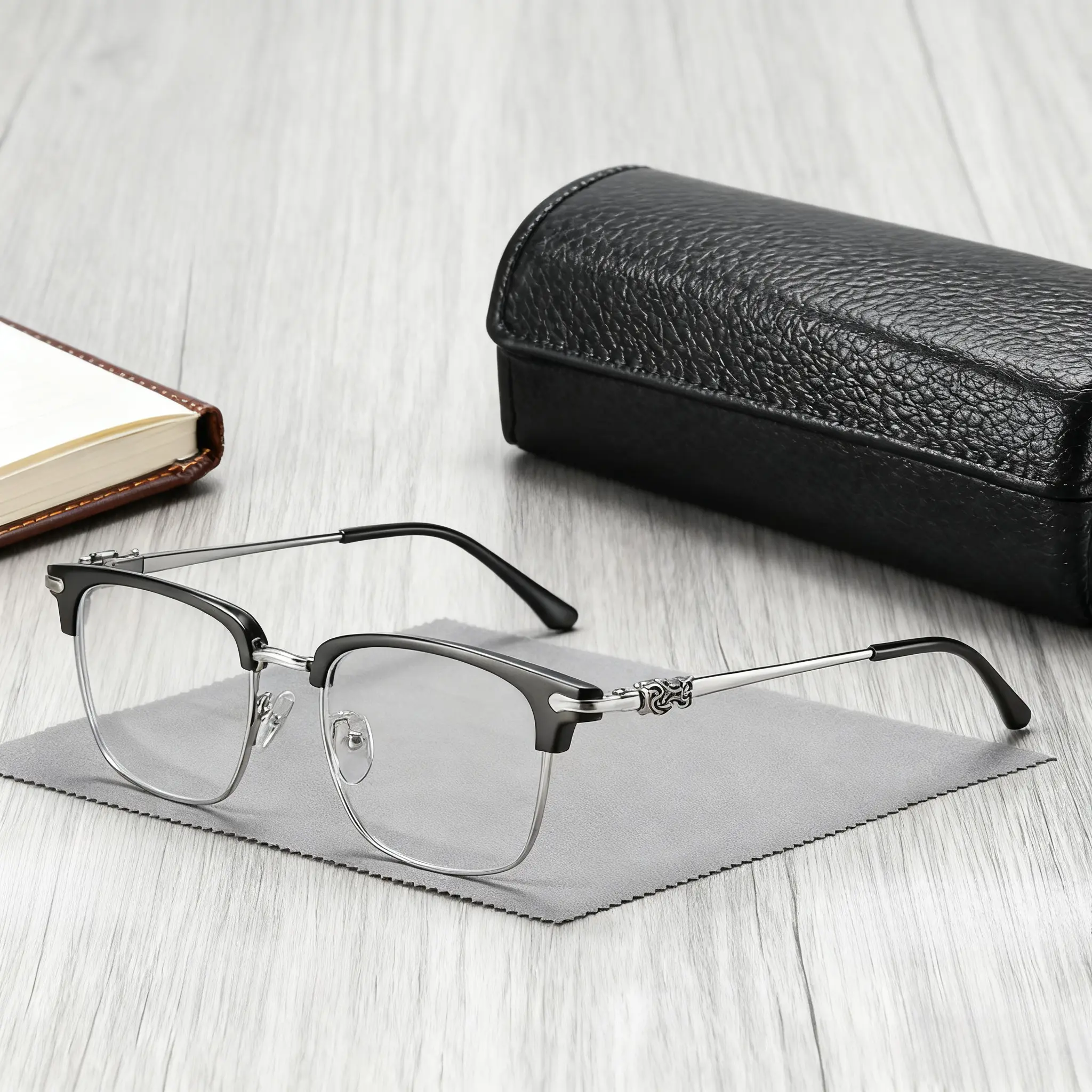 Simple Anti-blue Light Semi-rimless Browline Eyeglasses for Everyday Use, Basic Frame Minimalist Eyeglasses for Women & Men, Fashion Eyeglasses for Party, Daily Clothing Decor, Perfect for Student Daily Use,half frame blue light protection glasses