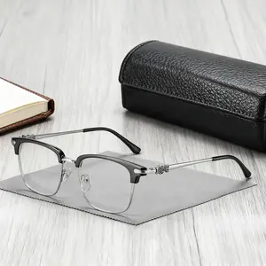 Simple Anti-blue Light Semi-rimless Browline Eyeglasses for Everyday Use, Basic Frame Minimalist Eyeglasses for Women & Men, Fashion Eyeglasses for Party, Daily Clothing Decor, Perfect for Student Daily Use,half frame blue light protection glasses