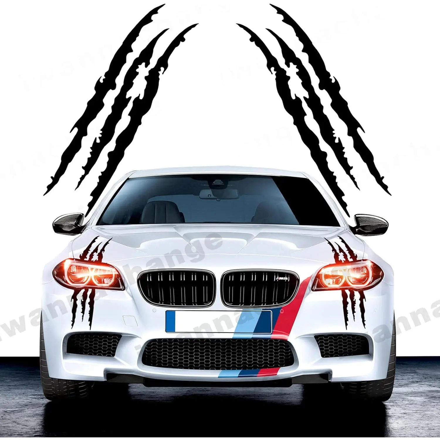 Swiilpo 2pcs Monster Claw Marks Headlight Car Sticker Stripes Scratch Decal Vinyl for Sports Cars SUV Pickup Truck Window Motorcycles ect(Black),By Traiisutor