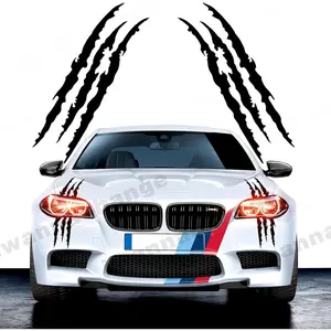 2pcs Monster Claw Marks Headlight Car Sticker Stripes Scratch Decal Vinyl for Sports Cars SUV Pickup Truck Window Motorcycles ect(Black)