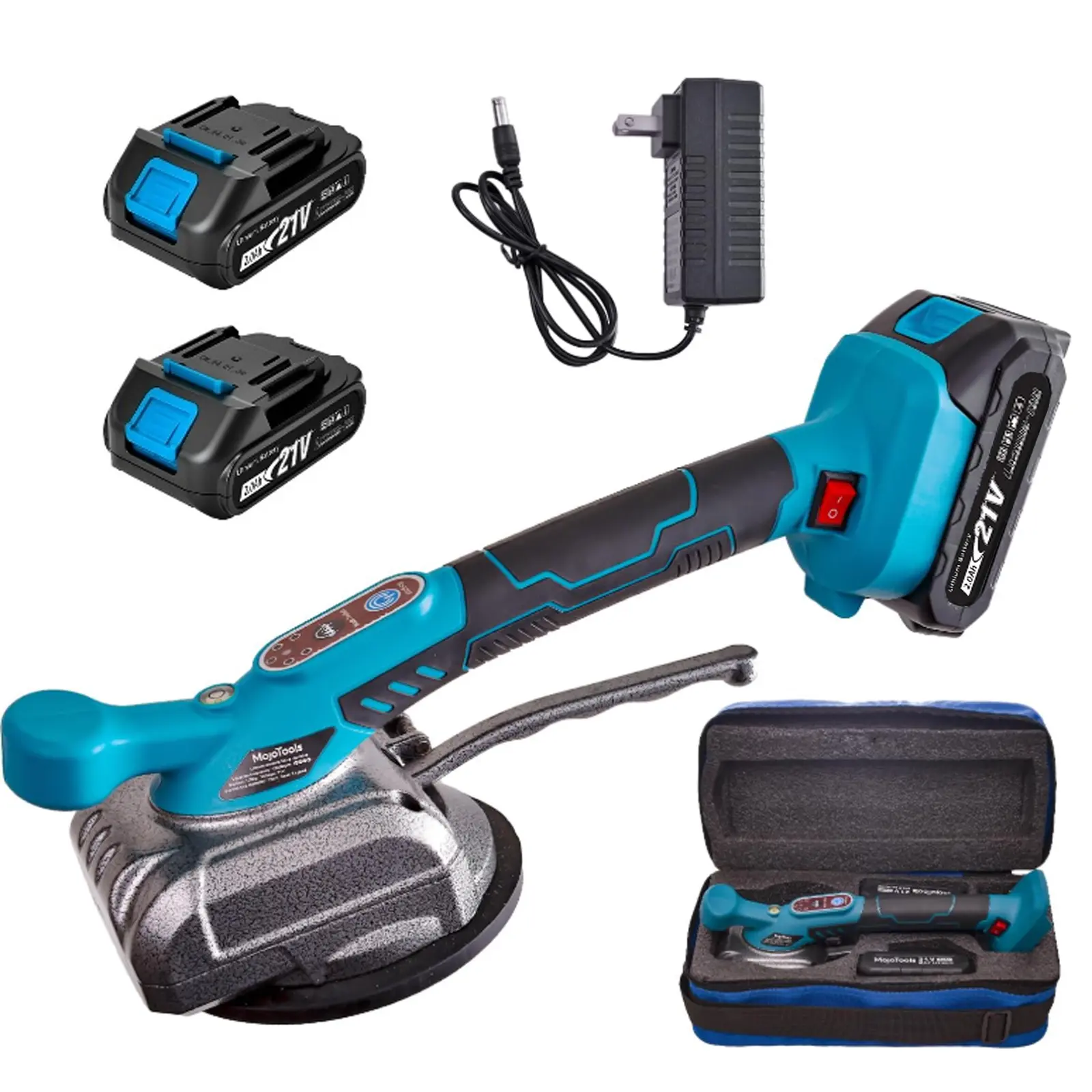 21V Cordless Tile Leveling Machine - Handheld Power Tool with Pure Copper Motor, 5-Inch Suction Cup, 5 Adjustable Vibration Modes, Batteries Built-In, Easily Adsorbs, Easy to Learn, Suitable for 8-47 Inch Tiles