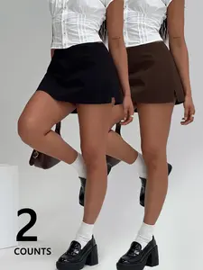 Women's & Skirt Set, Fashion Casual Personality, Trendy Sports Outdoor Workout Skirts Campus Daily Wear, Natural Texture, Youthful Style