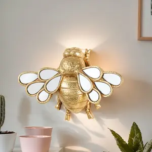 Creative Resin Bee Wall Hanging Decor, 5.51x8.14 Inch Water Drop Mirror Design, Home Party Insect Museum Decoration Gift, Home Decor Ornaments