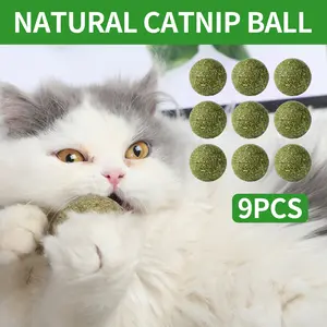 9pcs Catnip Balls, Original, 1.18" Diameter, All-Natural Treats for extra Cats energy ball