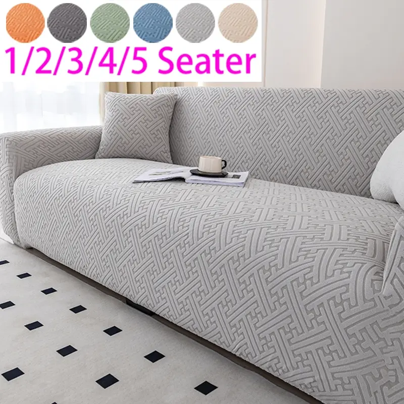 Fashion Simple Textured Sofa Cover, Elastic Washable Sofa Slipcover, Luxurious Elastic Sofa Protector, Full Coverage Furniture Protection, Sofa Couch Covers, Slipcover For Sofa (1/2/3/4/5 Seater)