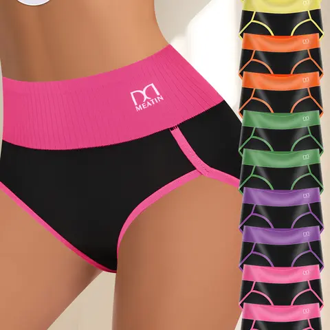 QUASTI 10PCS High Elasticity Briefs For Ladies, High Waisted Underwear Lift Buttocks & Repair Abdomen, Breathable & Not Stuffy Underwear Birthday Present For Women