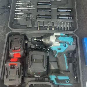 【SummerVibes】750N.m  Cordless impact Electric Wrenches, All-Metal Electric Wrenches with 2 * 3.0Mah, 3-IN-1 Electric impact Wrench with 5 Sleeves, High Torque 1/2 Electric Wrenches