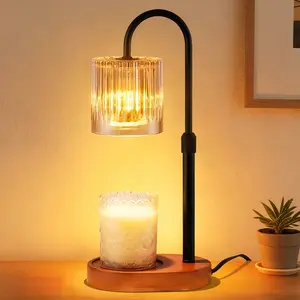 Adjustable Height Candle Heat Lamp: Adjustable brightness candle heat lamp with timer, modern style home decoration, safe and flameless, suitable for wax blocks and jar candles