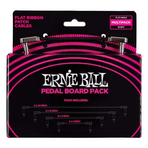 Ernie Ball Flat Ribbon Patch Cables Pedalboard Multi-Pack - Black