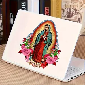 Mexican Light of Faith - Our Lady of Guadalupe with Flower Car Sticker, Car Decal, Sticker for Cars
