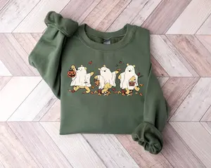 Retro Winnie the Pooh Ghost Sweatshirt - Spooky Halloween Shirt