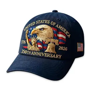 United States 250th Anniversary Hat USA 250th Anniversary Hat Adjustable Embroidery Patriotic Baseball Cap for Men Women Eagle – United States 250th Anniversary Hat, Adjustable Patriotic Embroidered Baseball Cap with
