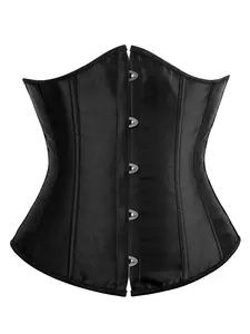 Women's Plain Lace Up Grommet Eyelet Corset Waist Trainer, Retro Vintage Solid Color Belly Slimmer Underbust Shaper, Tummy Control Shaper for Women Shapewear