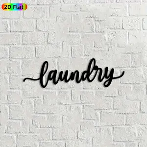 1pc Laundry Word Metal Wall Art, Stylish Laundry Statue Mural, Ideal Gift for New Year, Easter, Laundry Room Decor Enthusiasts, Rust-Resistant  Perfect for Laundry Room Wall & Backyard Fence, Functional Laundry Space Decor
