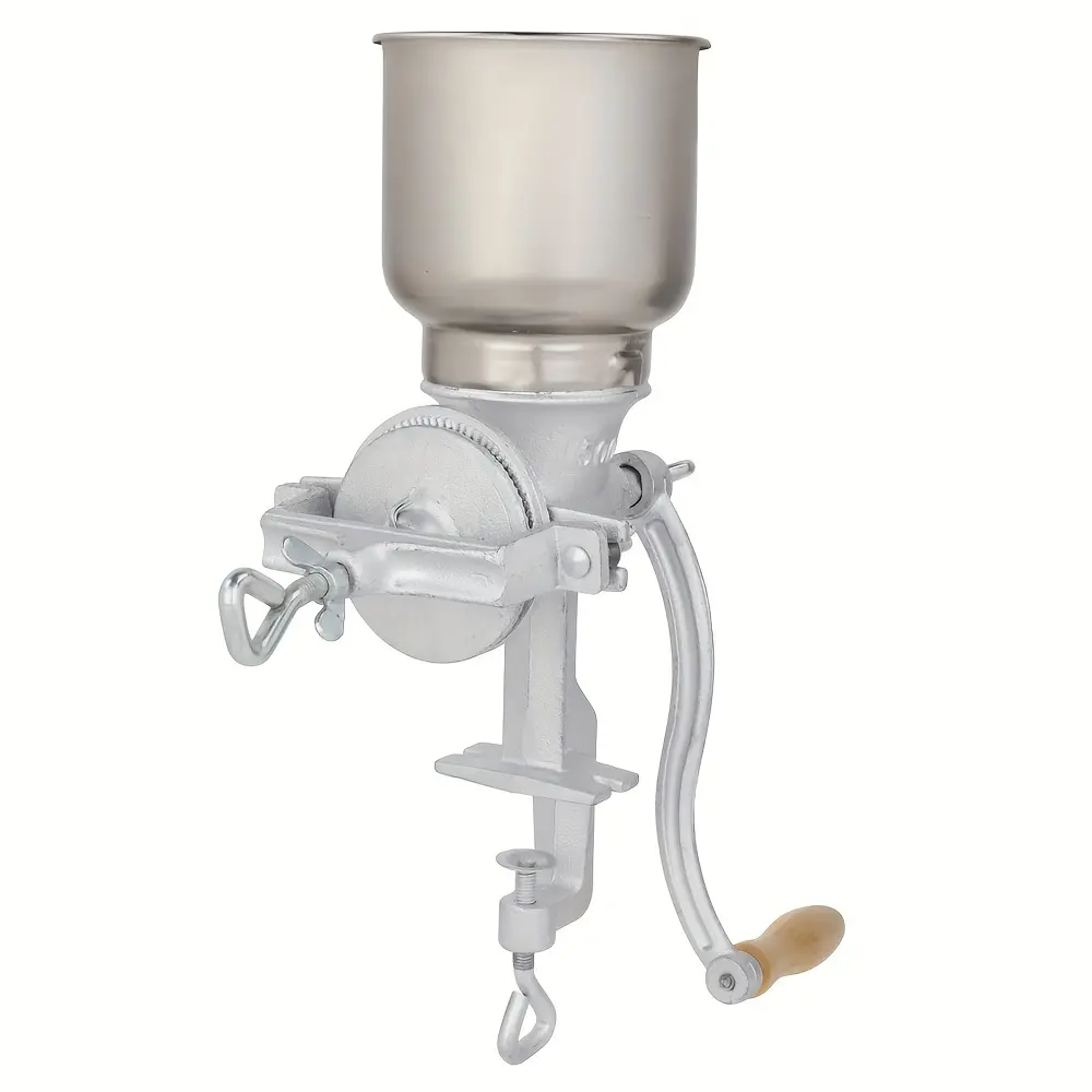 Grinder Silvery Stainless Steel Manual Grinder Hand-cranked Grain Grinder