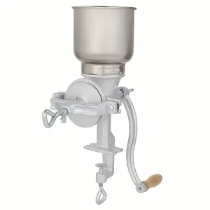 Grinder Silvery Stainless Steel Manual Grinder Hand-cranked Grain Grinder
