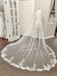 Style CV14 Unique Sequin Tinsel Lace Cathedral Veil - SALE
