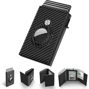 【2025 Best Gifts】Mens Wallet Card Holder, Leather Smart Wallet for Men, Pop Up Card Case, Compatible, Slim, Minimalist - 9-14 Card Capacity | ID Window | Cash Slot