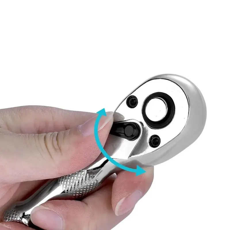 3pcs/set Compact 72-Tooth Adjustable Ratchet Wrench Short Handle Auto Repair Tools 1/4 3/8 1/2 For Household Repairs Multifunctional Wrench Set Ratcheting Wrench Set