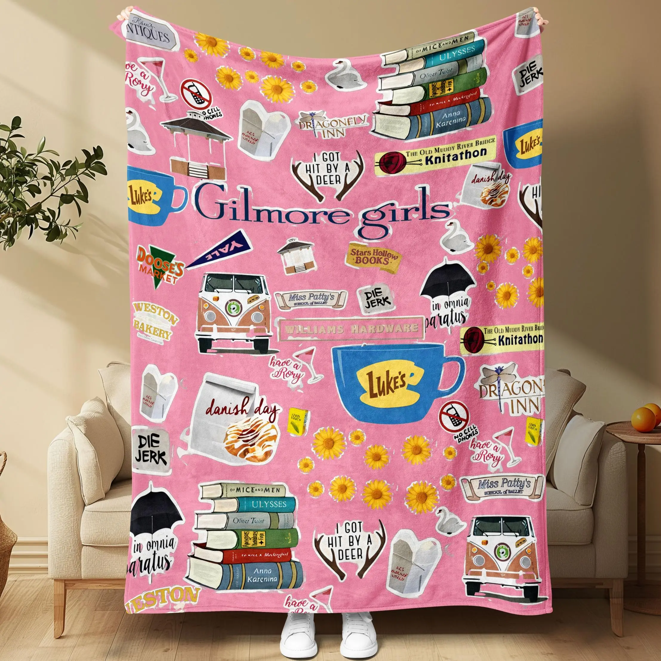 Gilmore Girls Themed Napping Blanket, 1/2 Counts Soft Comfortable Throw Blanket, Bedding Blankets for Home Office Travel Camping