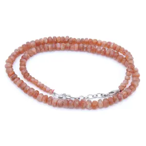 ST120-FCNECK: Sunstone Necklace 5-8mm FC Rondelle
