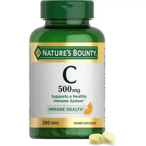 Nature's Bounty Vitamin C 500mg, Supports a Healthy Immune System, Daily Vitamin Supplement, 250 Vegetarian Tablets