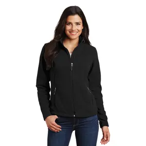 Women’s Fleece Jacket – Zipper Warm Soft Coat, Casual Winter Outerwear, Ladies Polyester Hoodless Jacket