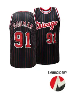 Men's Chicago #91 Black Basketball Jersey, Breathable Polyester Fabric Basketball Vest, Basketball Clothing for Games, Training & Casual Wear,Gym clothes, Sports Jersey, Sports Top,Breathable Athletic Top, NBA Jersey