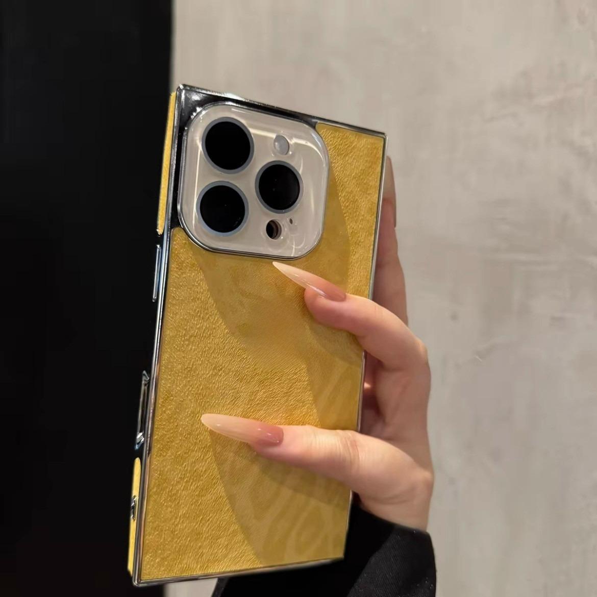 Luxury Rhinestone Square Edge Phone Case, Bling Diamond Full Camera Protection Shockproof Cover with Heart Design for IP 17 Pro max, 16plus, 15, 14, 13 junk