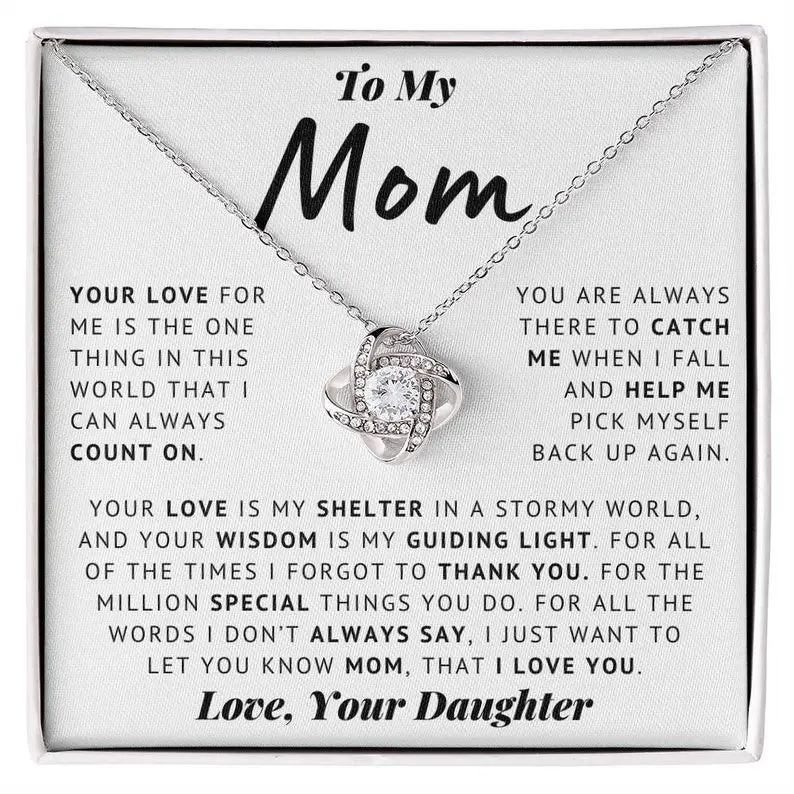 My Mom Guiding Light | Heartfelt Gift For Mom, Custom Necklace From Daughter, Perfect Xmas, Christmas, or Birthday Present for Mama, Bonus Mom, Stepmom | A Thoughtful Jewelry Keepsake To Celebrate Her Love and Support on Any Special Occasion
