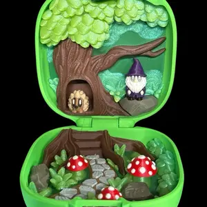 3D Printed Pocket Gnome Forest Figurine Set Home Decor