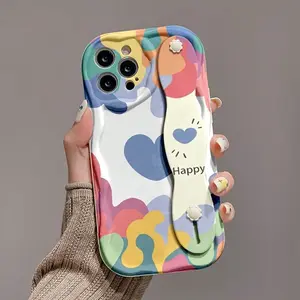 Soft rubber anti-drop cream color animated pattern printed phone case suitable for Apple series 11, 12, 13, 14, 15, 16 pro max series, a gift for friends and family.