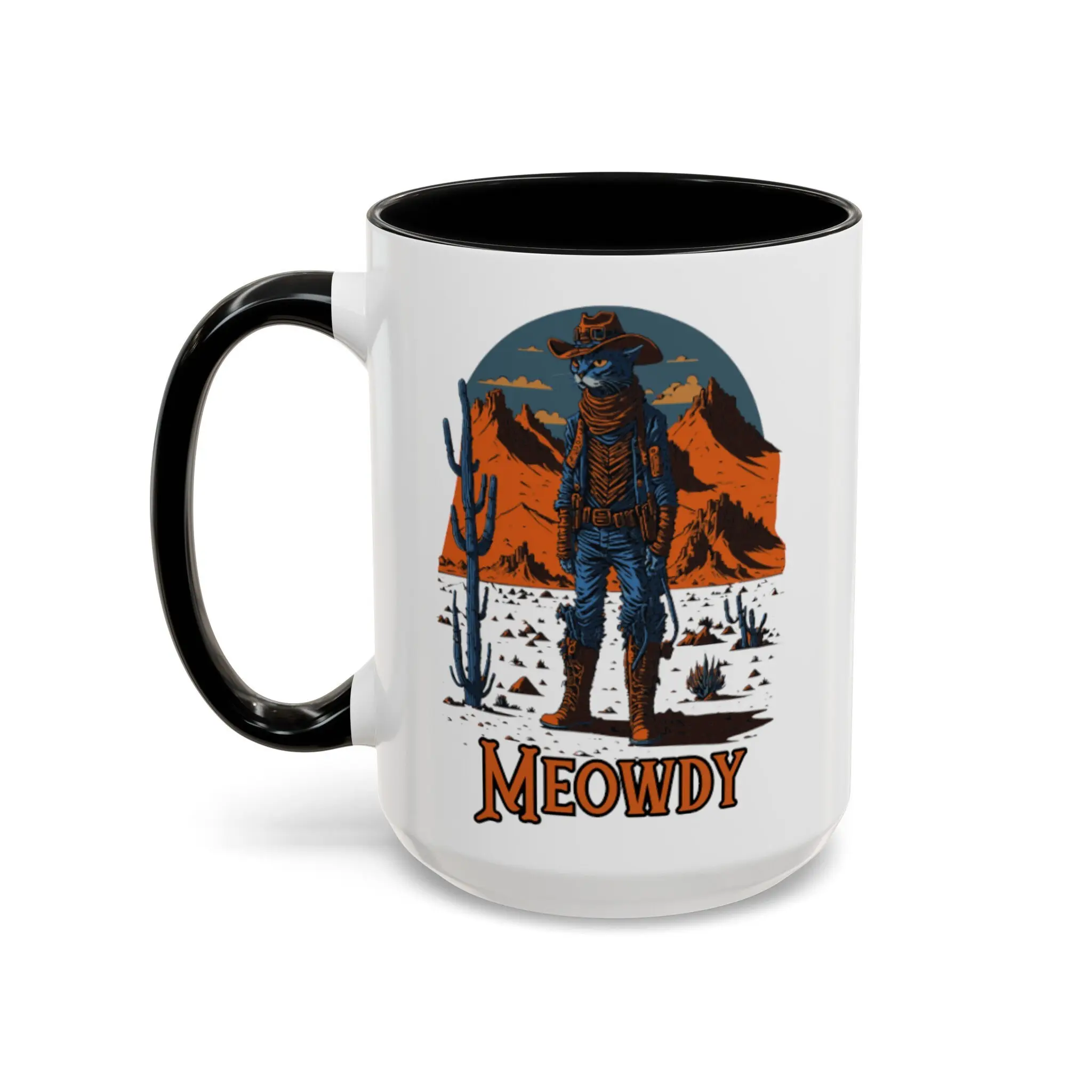 Meowdy Cat Ceramic Mug - Drinkware with Unique Design and Colorful Finish