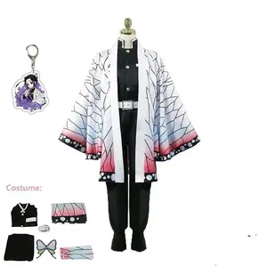bilibili Demon Slayer Kochou Shinobu Cosplay Costume Wig Set Kimetsu No Yaiba Kimono Uniform Halloween Anime Costumes for Adult