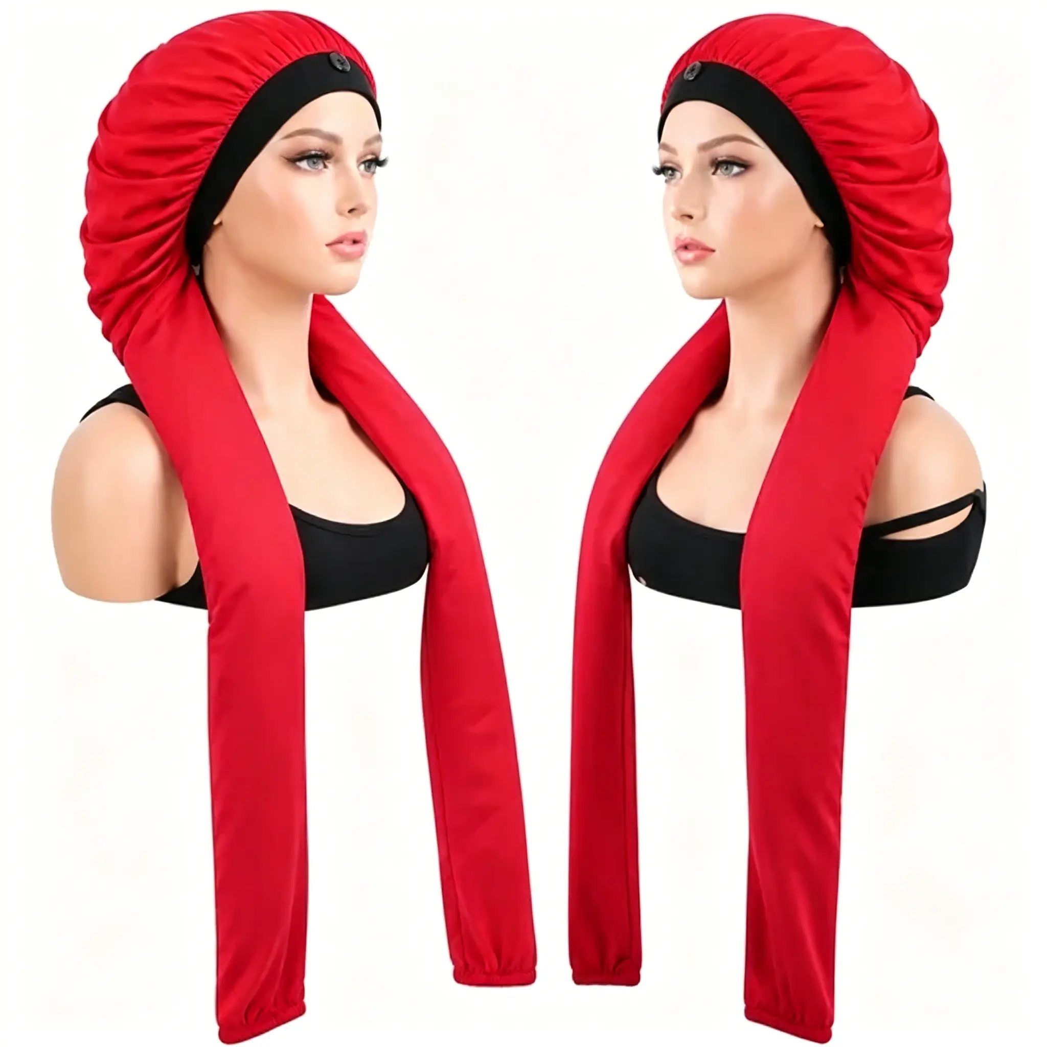 Humwam 2-in-1 Hair Protection Night Cap, Elastic Sleep Bonnet for Women’s Braids and Long Hair, Heatless Anti-Frizz Haircare, Lightweight Airy Durable Design
