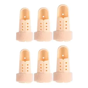 6 Pieces Finger Splint Mallet Finger Support Finger Splint Brace Plastic Protector for Adjustable Finger Immobilizer for Basketball Finger Joint Protection,3 Small Sizes, Two of Each Size