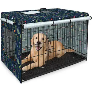 Dog Crate Cover 30 inches Windproof Breathable Dog Kennel Cover with Double Sided Zipper, Indoor Outdoor Protection for Wire Dog Cages