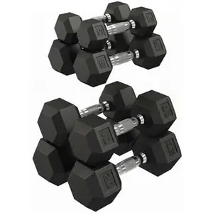 25LB Hex Dumbbells Pair - PVC Coated Cast Iron, Anti-Roll, Non-Slip for Home Gym