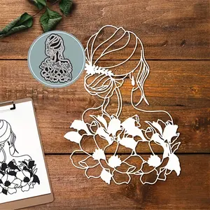 FLOWER LADY Metal Cutting Dies Cut Die Mold Decoration Scrapbook Paper Embossing Folder Photo Album Decorative Craft Scrapbook Materials