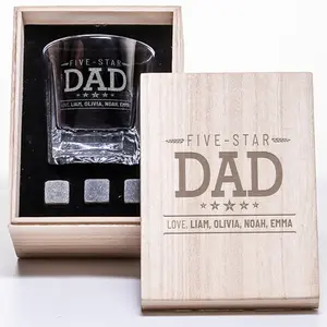 Whiskey Gifts For Men-Dad Whiskey Glass-Fathers Day Whiskey Set-Whiskey Gift Set In Wood Box-Fathers Day Gift-Gifts For Dad-Husband Gift