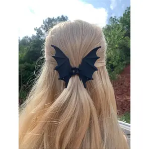 Punk Style Black Bat Hair Clip for Women, Halloween Party Accessory, Daily Wear & Costume Jewelry, Unique Gift Idea, Punk Aesthetic
