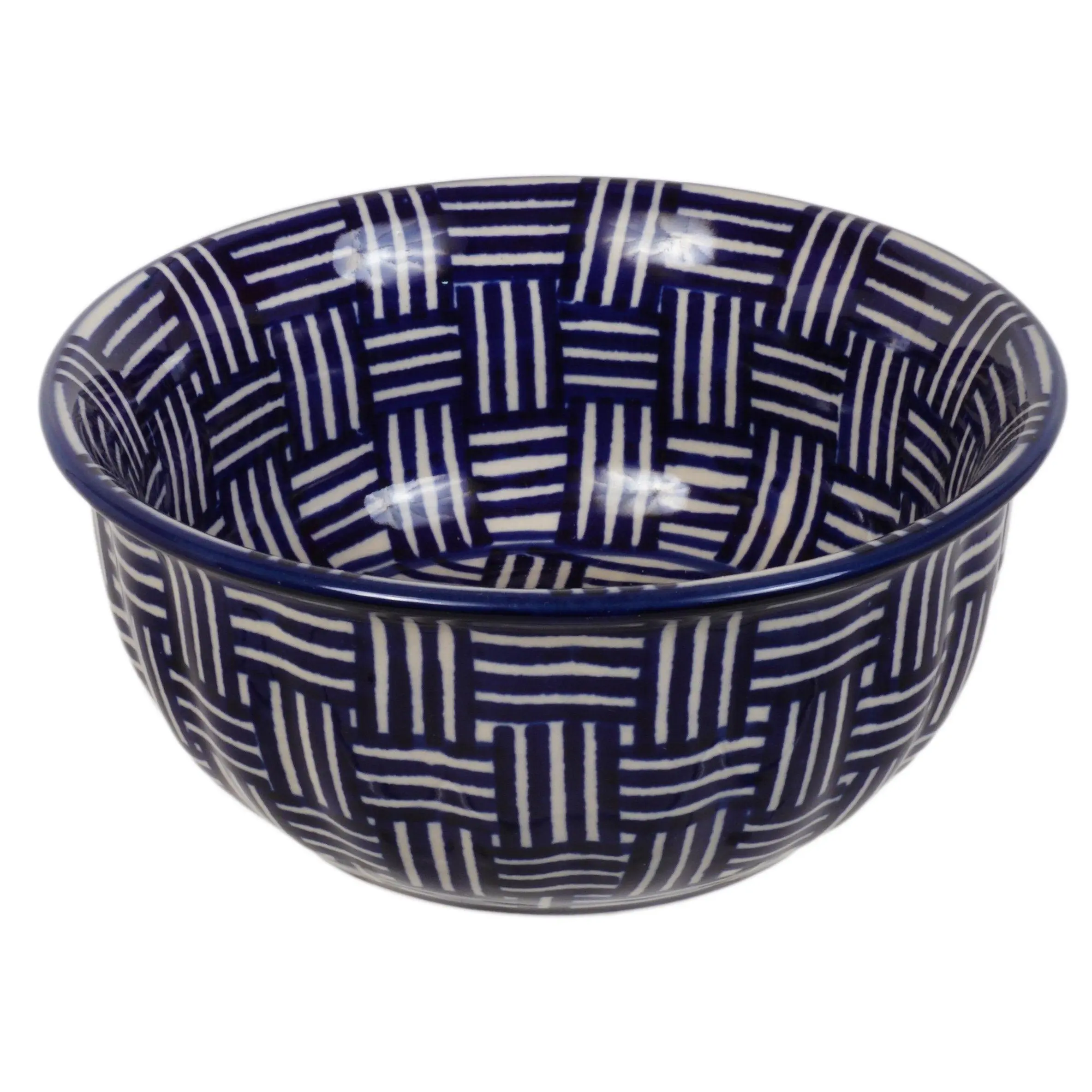 Bowl, Round, 5.5" in "Blue Basket Weave" by Manufaktura | M083U-32