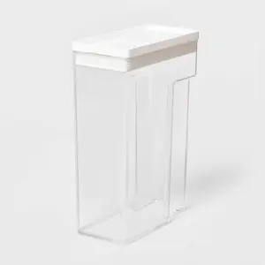 17c Cereal Plastic Food Storage Container - Stackable, 138oz Capacity, Clear & White