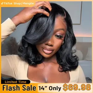 [Shoulder Length Layered Cut] Menglle Hair Side Part Loose Wave Short Bob Wig 7x6 Pre Cut Lace Front Wig Glueless Wear and Go Human Hair Wigs#springfresh#GiftedInLove