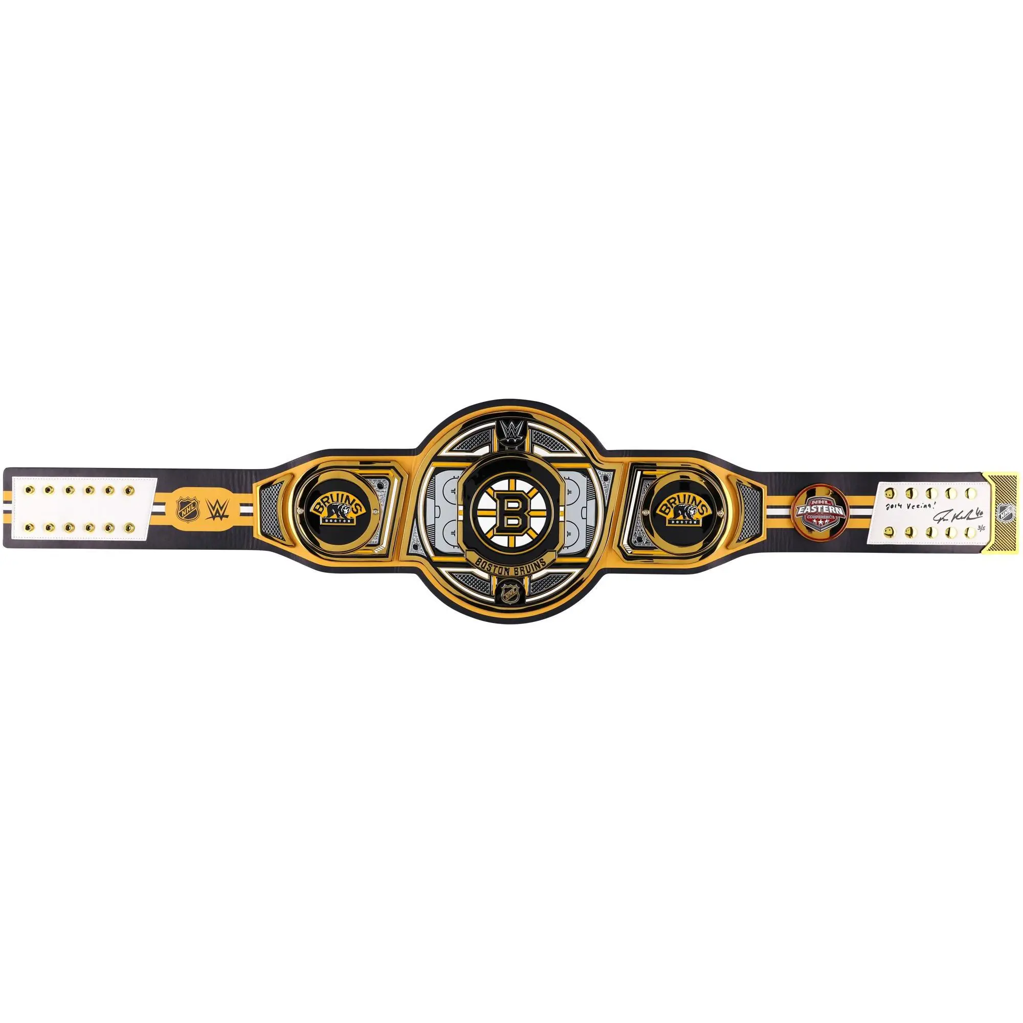 Tuukka Rask Boston Bruins Autographed WWE Legacy Title Belt with "2014 Vezina" Inscription - Limited Edition of 5 - Fanatics Authentic Certified